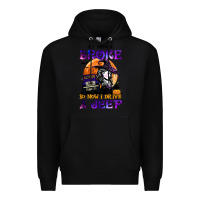 Black my broom broke so now i drive a j.e.e.p witch halloween t shirt Premium Hoodie - StudioElite