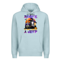 Blue Mist my broom broke so now i drive a j.e.e.p witch halloween t shirt Premium Hoodie - StudioElite