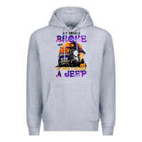 Heather Grey my broom broke so now i drive a j.e.e.p witch halloween t shirt Premium Hoodie - StudioElite