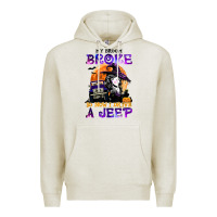 Oatmeal Heather my broom broke so now i drive a j.e.e.p witch halloween t shirt Premium Hoodie - StudioElite