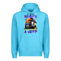 Ocean Blue my broom broke so now i drive a j.e.e.p witch halloween t shirt Premium Hoodie - StudioElite