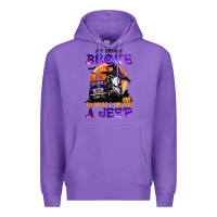 Purple my broom broke so now i drive a j.e.e.p witch halloween t shirt Premium Hoodie - StudioElite