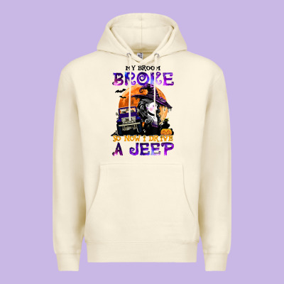 My Broom Broke So Now I Drive A J.e.e.p Witch Halloween T Shirt Premium Hoodie Designed By Studioelite