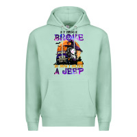 Seafoam my broom broke so now i drive a j.e.e.p witch halloween t shirt Premium Hoodie - StudioElite