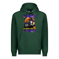 Sports Green my broom broke so now i drive a j.e.e.p witch halloween t shirt Premium Hoodie - StudioElite