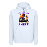 White my broom broke so now i drive a j.e.e.p witch halloween t shirt Premium Hoodie - StudioElite