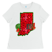 White indiana watermelon Ladies Tee - RacoonDesign