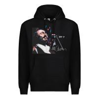 Black Original Portrait of Luciano Pavarotti Premium Hoodie - StudioElite