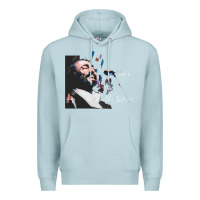 Blue Mist Original Portrait of Luciano Pavarotti Premium Hoodie - StudioElite