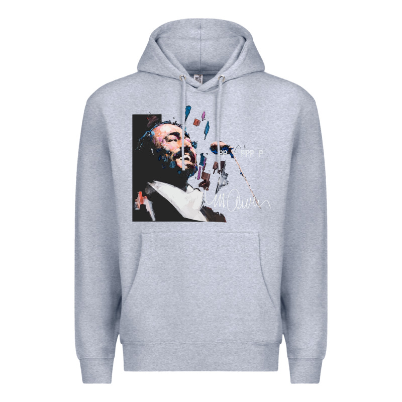 Original Portrait Of Luciano Pavarotti Premium Hoodie by StudioElite | Teevron