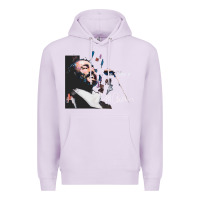 Lilac Original Portrait of Luciano Pavarotti Premium Hoodie - StudioElite