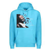 Ocean Blue Original Portrait of Luciano Pavarotti Premium Hoodie - StudioElite