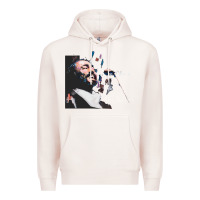Pale Pink Original Portrait of Luciano Pavarotti Premium Hoodie - StudioElite