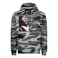 Slate Camo Original Portrait of Luciano Pavarotti Premium Hoodie - StudioElite