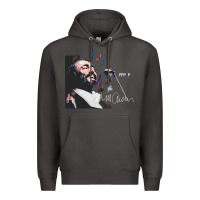 Smoke Original Portrait of Luciano Pavarotti Premium Hoodie - StudioElite