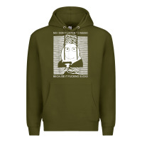 Army Green no i don't listen to music because it fuckking suckks t shirt Premium Hoodie - StudioElite