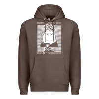 Coffee no i don't listen to music because it fuckking suckks t shirt Premium Hoodie - StudioElite