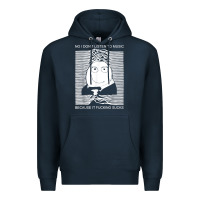 Navy no i don't listen to music because it fuckking suckks t shirt Premium Hoodie - StudioElite