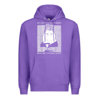 Purple no i don't listen to music because it fuckking suckks t shirt Premium Hoodie - StudioElite