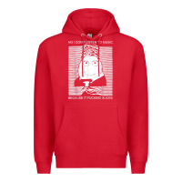 Red no i don't listen to music because it fuckking suckks t shirt Premium Hoodie - StudioElite