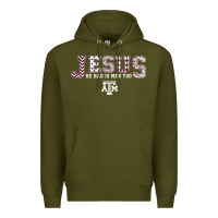 Army Green Texas A&m Aggies Jesus - Had 12 Men - Patterned Premium Hoodie - PixelFlow