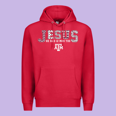 Texas A&m Aggies Jesus - Had 12 Men - Patterned Premium Hoodie Designed By Pixelflow