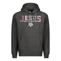 Charcoal Heather Texas A&m Aggies Jesus - Had 12 Men - Patterned Premium Hoodie - PixelFlow