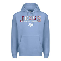 Colony Blue Texas A&m Aggies Jesus - Had 12 Men - Patterned Premium Hoodie - PixelFlow