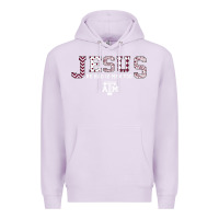 Lilac Texas A&m Aggies Jesus - Had 12 Men - Patterned Premium Hoodie - PixelFlow