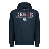 Navy Texas A&m Aggies Jesus - Had 12 Men - Patterned Premium Hoodie - PixelFlow