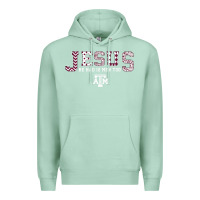 Seafoam Texas A&m Aggies Jesus - Had 12 Men - Patterned Premium Hoodie - PixelFlow