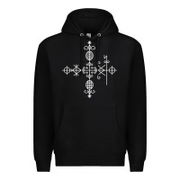 Black haitian veve  voodoo symbol t shirt Premium Hoodie - PixelFlow