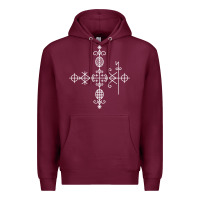 Burgundy haitian veve  voodoo symbol t shirt Premium Hoodie - PixelFlow