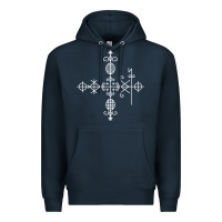 Navy haitian veve  voodoo symbol t shirt Premium Hoodie - PixelFlow