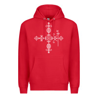 Red haitian veve  voodoo symbol t shirt Premium Hoodie - PixelFlow