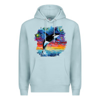 Blue Mist Orca Killer Whale Starry Night Impressionist Dog Art By Aja Premium Hoodie - PixelFlow