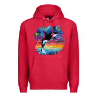 Cardinal Orca Killer Whale Starry Night Impressionist Dog Art By Aja Premium Hoodie - PixelFlow