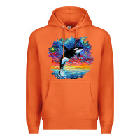 Carrot Orca Killer Whale Starry Night Impressionist Dog Art By Aja Premium Hoodie - PixelFlow