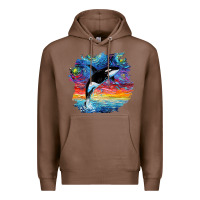 Chestnut Orca Killer Whale Starry Night Impressionist Dog Art By Aja Premium Hoodie - PixelFlow