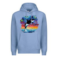 Colony Blue Orca Killer Whale Starry Night Impressionist Dog Art By Aja Premium Hoodie - PixelFlow