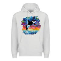 Dove Grey Orca Killer Whale Starry Night Impressionist Dog Art By Aja Premium Hoodie - PixelFlow