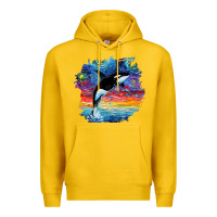 Lemon Orca Killer Whale Starry Night Impressionist Dog Art By Aja Premium Hoodie - PixelFlow