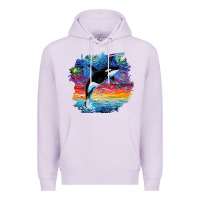 Lilac Orca Killer Whale Starry Night Impressionist Dog Art By Aja Premium Hoodie - PixelFlow