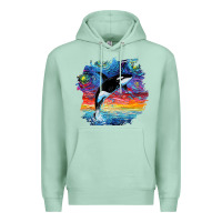Seafoam Orca Killer Whale Starry Night Impressionist Dog Art By Aja Premium Hoodie - PixelFlow