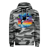 Slate Camo Orca Killer Whale Starry Night Impressionist Dog Art By Aja Premium Hoodie - PixelFlow