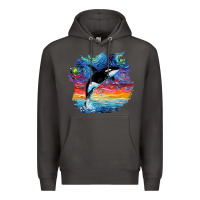 Smoke Orca Killer Whale Starry Night Impressionist Dog Art By Aja Premium Hoodie - PixelFlow