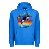 True Royal Orca Killer Whale Starry Night Impressionist Dog Art By Aja Premium Hoodie - PixelFlow
