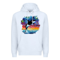 White Orca Killer Whale Starry Night Impressionist Dog Art By Aja Premium Hoodie - PixelFlow