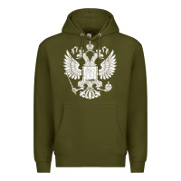 Army Green russian double headed eagle for a russia fan gift t shirt Premium Hoodie - PixelFlow