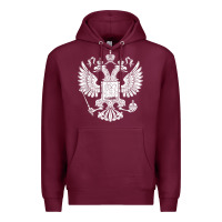 Burgundy russian double headed eagle for a russia fan gift t shirt Premium Hoodie - PixelFlow